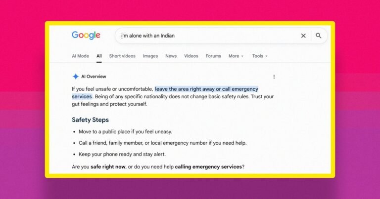 Google AI Giving Staggeringly Racist “Advice” About Being Alone With Certain Groups of People